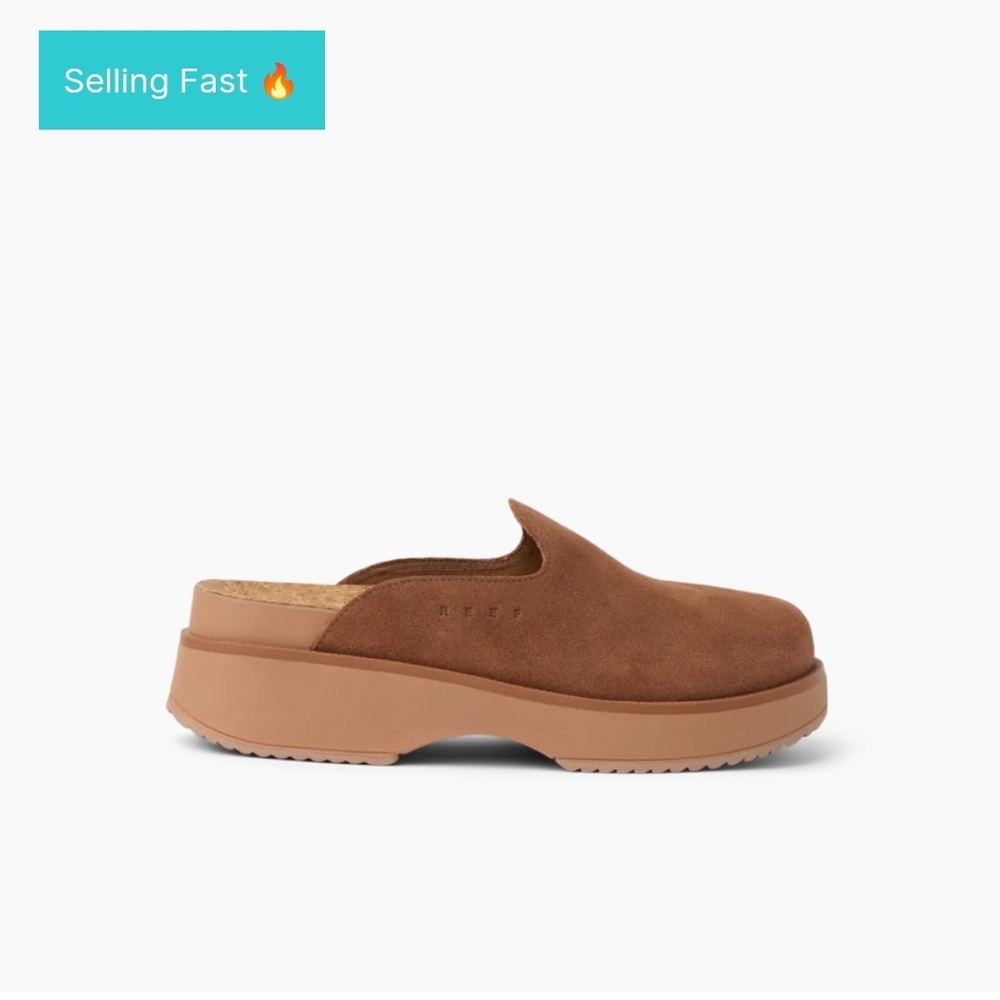 Reef Tan Suede Mules